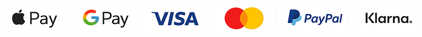 Apple Pay, Google Pay, Visa, Mastercard, PayPal et Klarna